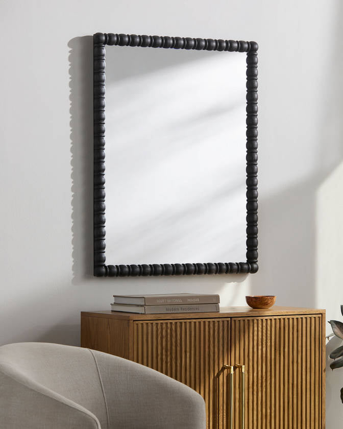 Karling Blair Traditional Black Wall Mirror - Galey Alix x Livabliss