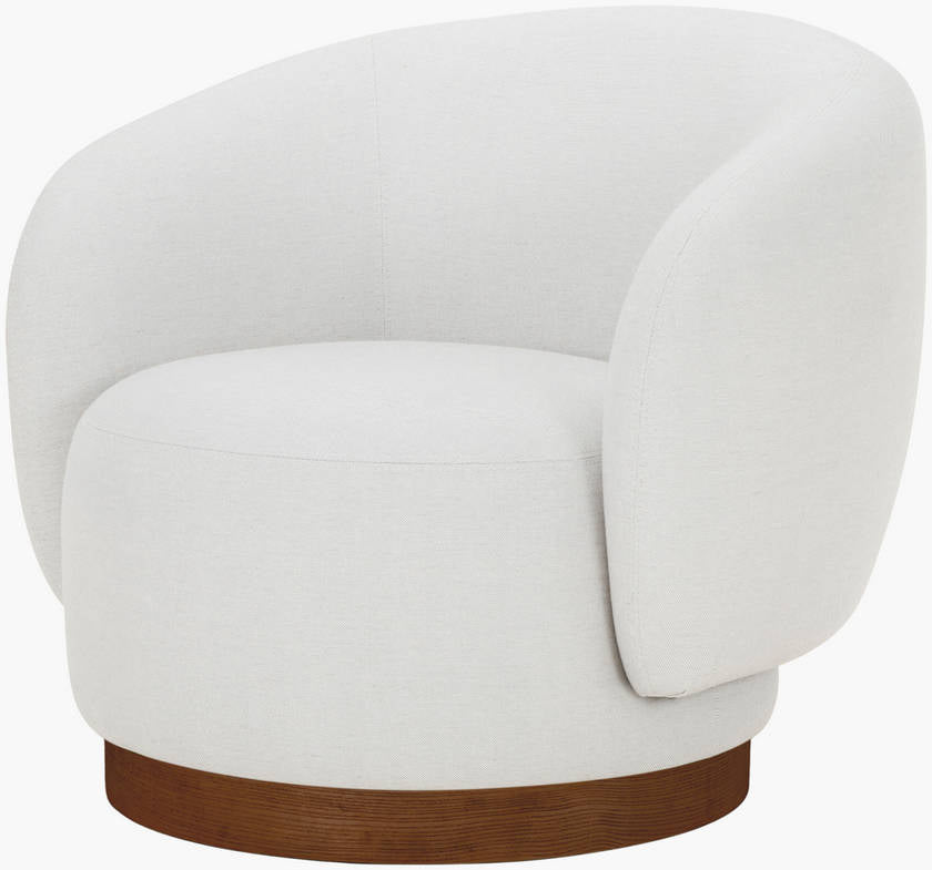 Finlayson Ivory/Brown Accent Chair - Galey Alix x Livabliss