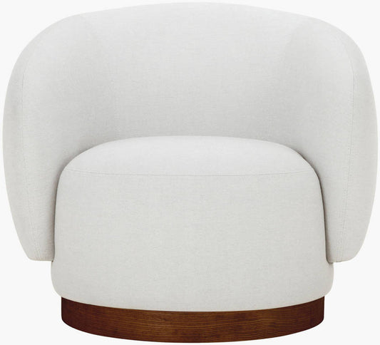 Finlayson Ivory/Brown Accent Chair - Galey Alix x Livabliss