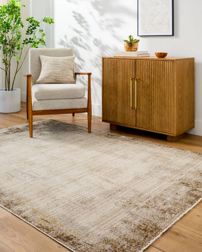 Myrtle Avenue Modern Cream/Dark Brown Area Rug - Galey Alix Livabliss