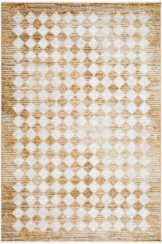 Myrtle Avenue Traditional Taupe/Mustard Area Rug - Galey Alix Livabliss