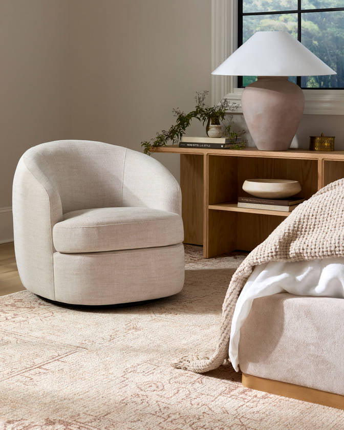 Sweeting Ivory Swivel Chair - Galey Alix x Livabliss
