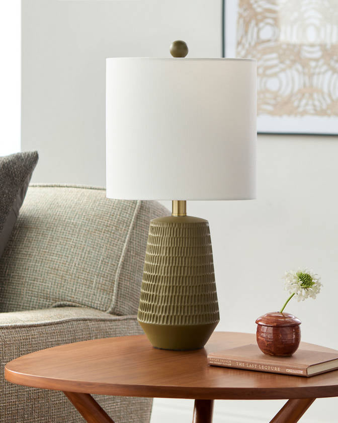 Laneesha Rustic Dark Green Table Lamp