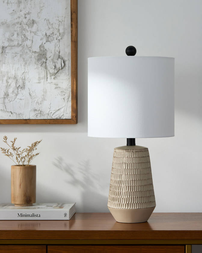 Laneesha Rustic Beige Table Lamp