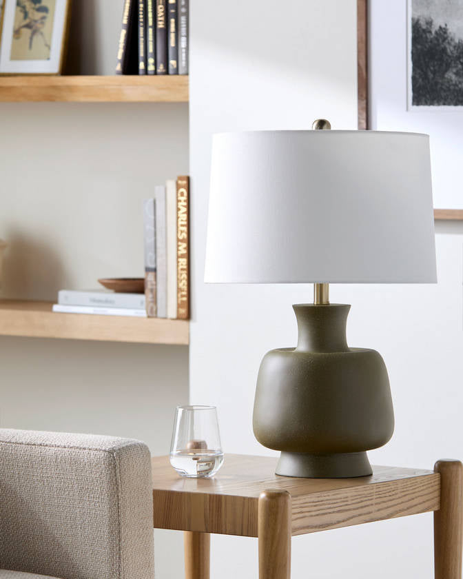 Ginny Traditional Green Table Lamp