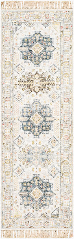 Kjersti Traditional Ivory/Slate Blue Area Rug
