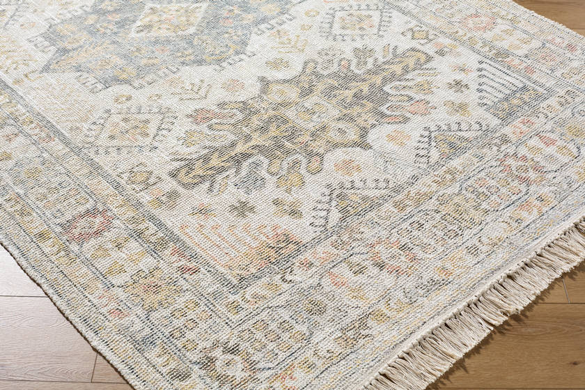 Kjersti Traditional Ivory/Slate Blue Area Rug