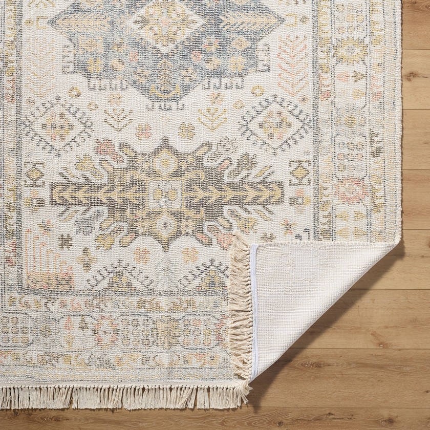 Kjersti Traditional Ivory/Slate Blue Area Rug