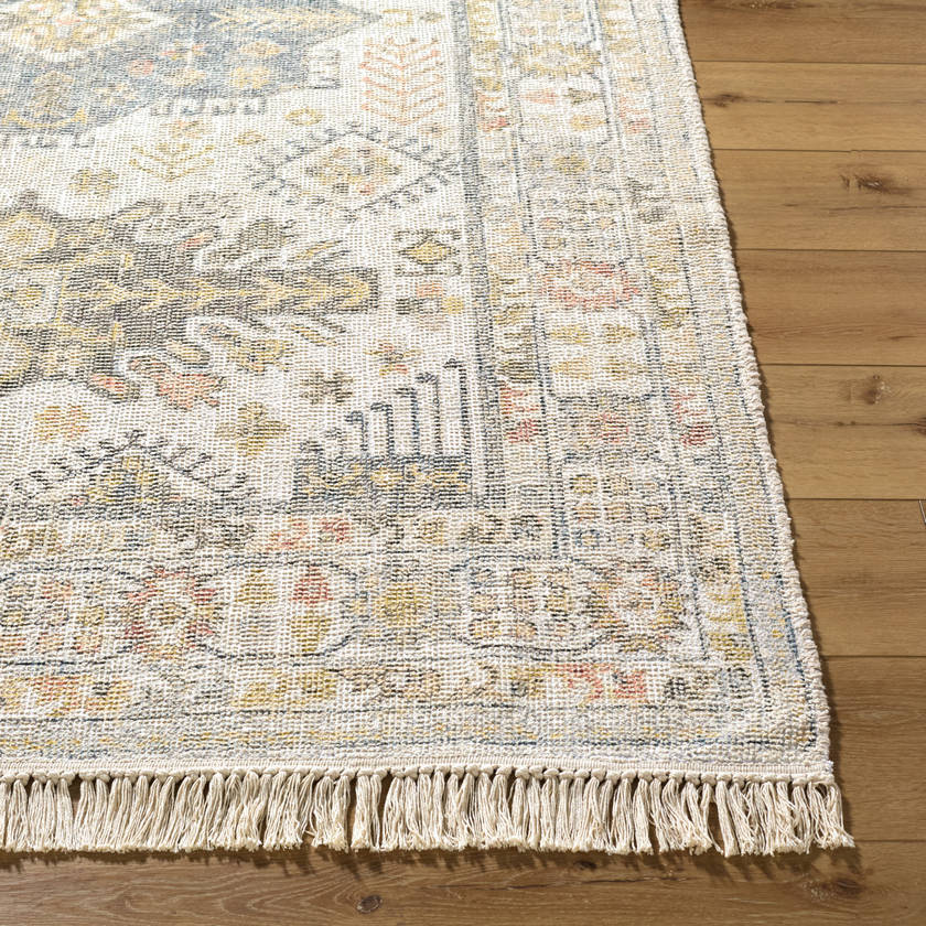 Kjersti Traditional Ivory/Slate Blue Area Rug