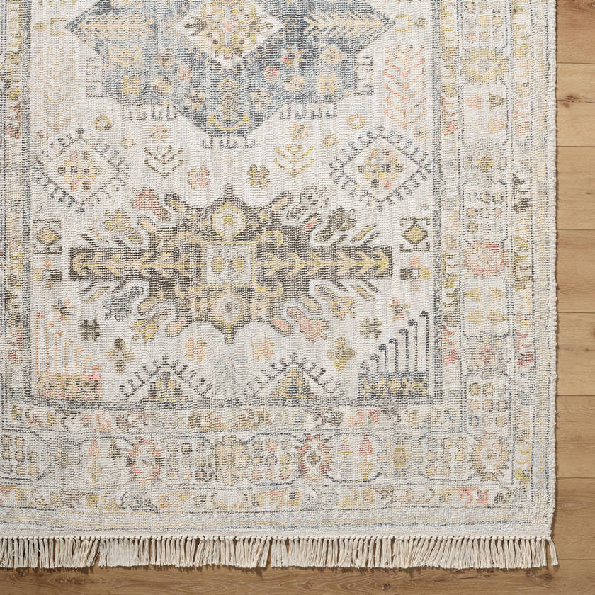 Kjersti Traditional Ivory/Slate Blue Area Rug