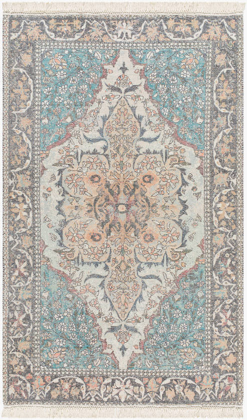 Malak Traditional Teal Area Rug