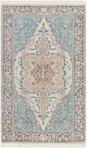 Malak Traditional Teal Area Rug