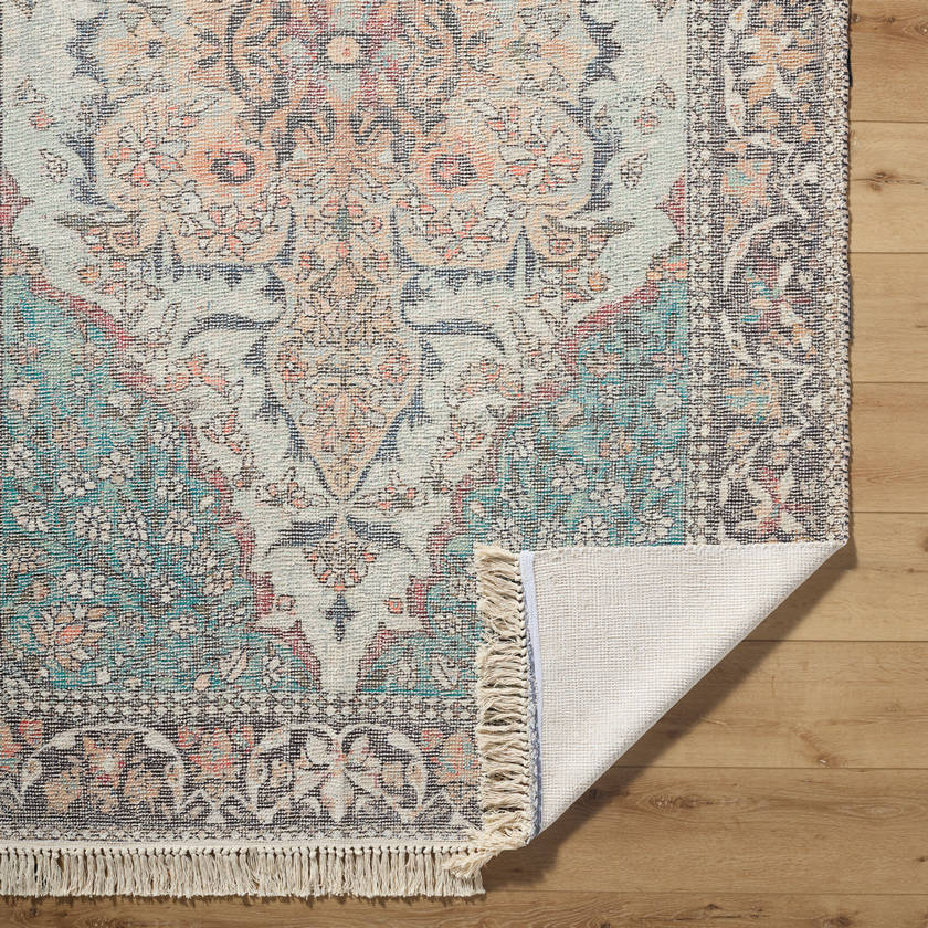 Malak Traditional Teal Area Rug