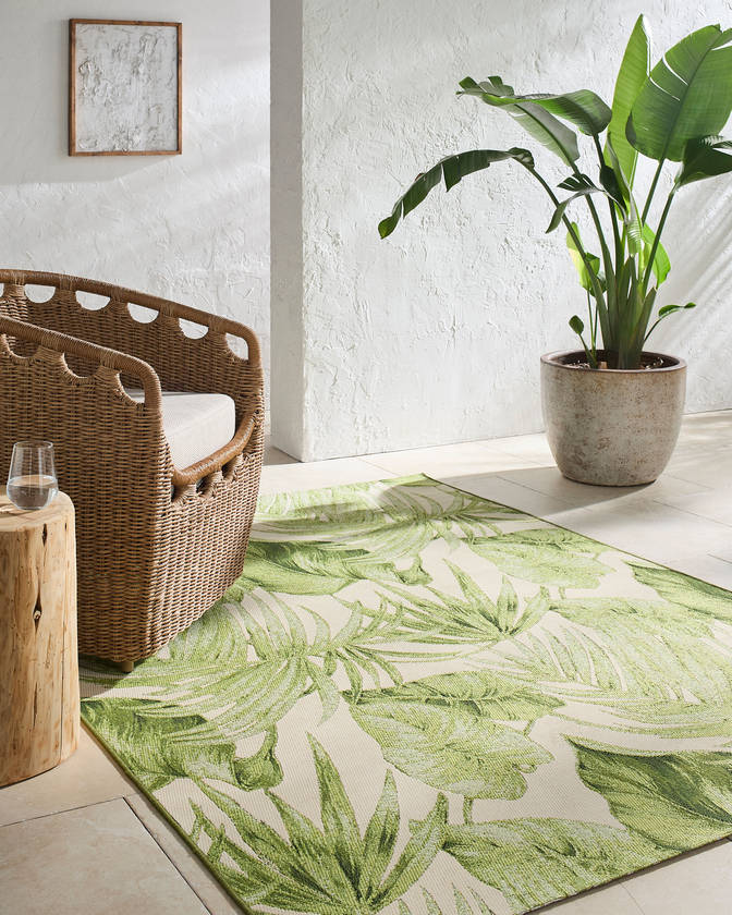 Leroy Coastal Olive Green Area Rug