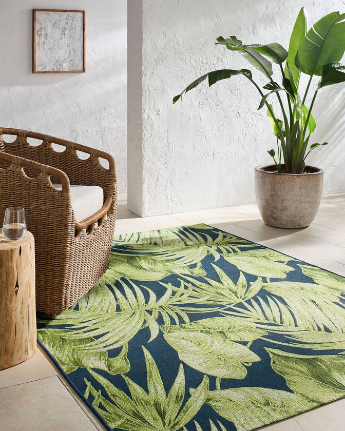 Leroy Coastal Lime Green Area Rug