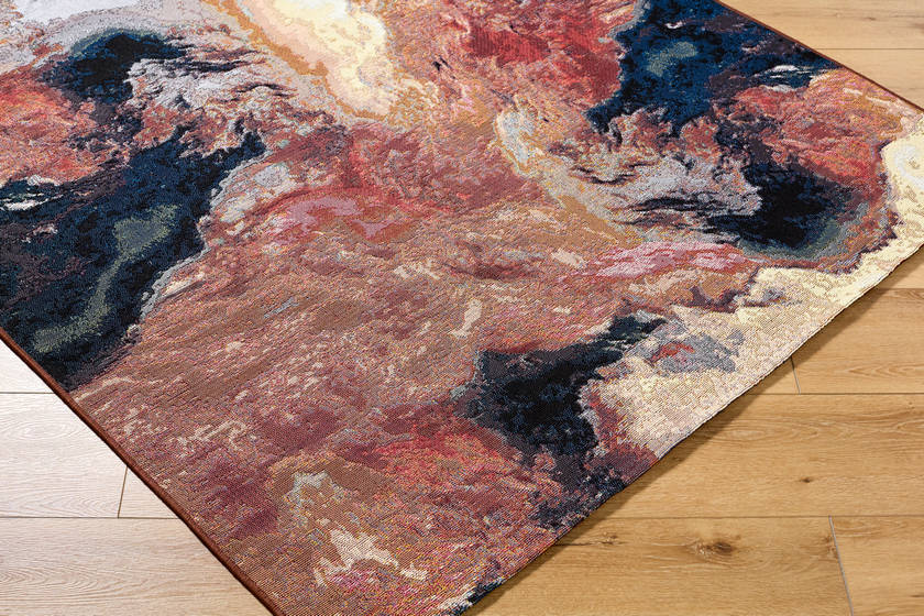 Nazario Coastal Crimson Area Rug