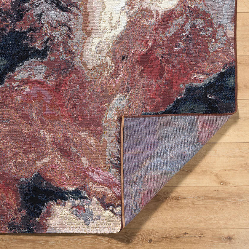 Nazario Coastal Crimson Area Rug