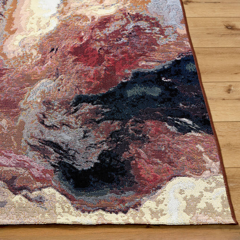 Nazario Coastal Crimson Area Rug
