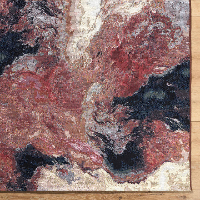 Nazario Coastal Crimson Area Rug