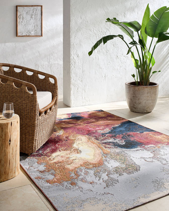 Nazario Coastal Crimson Area Rug