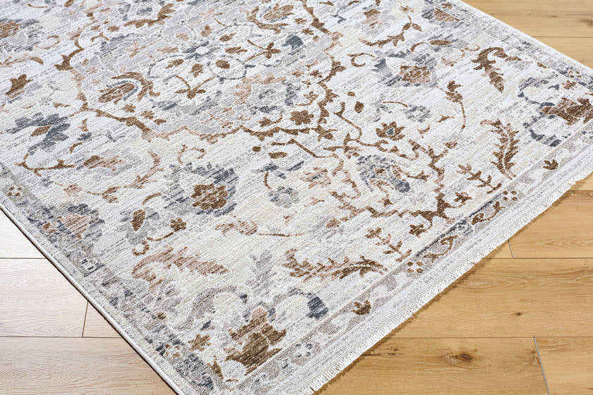 Carlus Traditional Slate Gray Area Rug