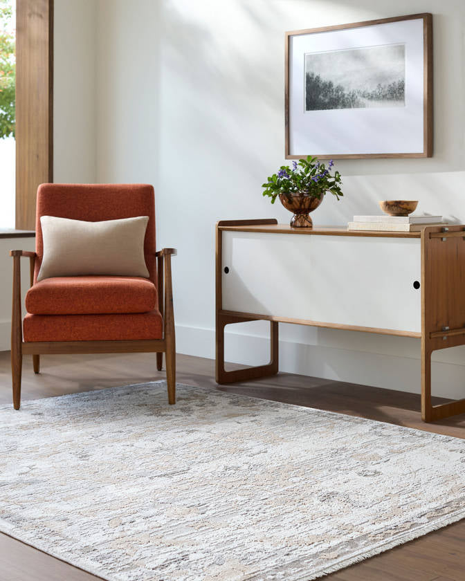 Carlus Traditional Slate Gray Area Rug