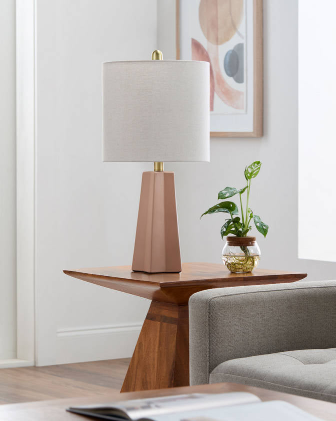 Vanna Modern Blush Table Lamp