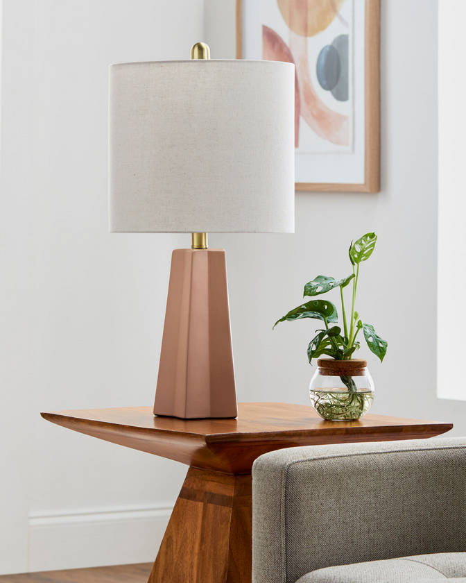 Vanna Modern Blush Table Lamp