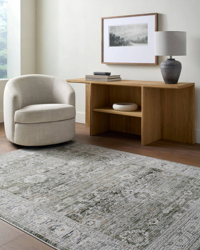Markeia Traditional Dusty Sage Area Rug