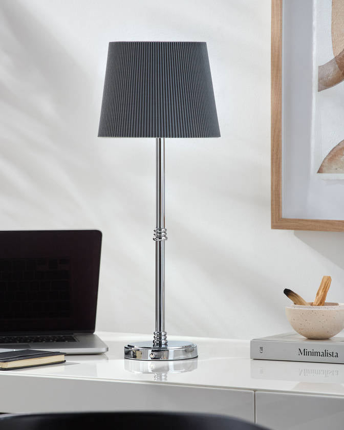 Jeorge Modern Metallic - Nickel Table Lamp