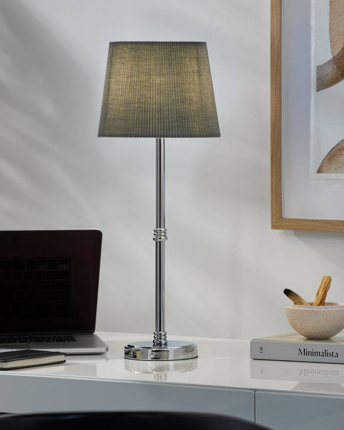 Jeorge Modern Metallic - Nickel Table Lamp