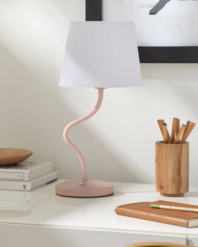 Shaquela Modern Pink/White Table Lamp