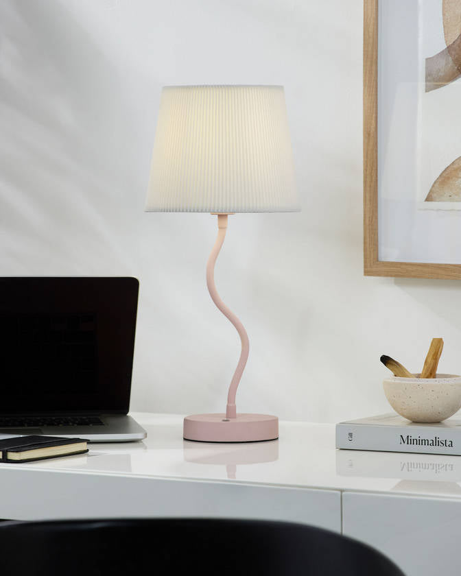 Shaquela Modern Pink/White Table Lamp