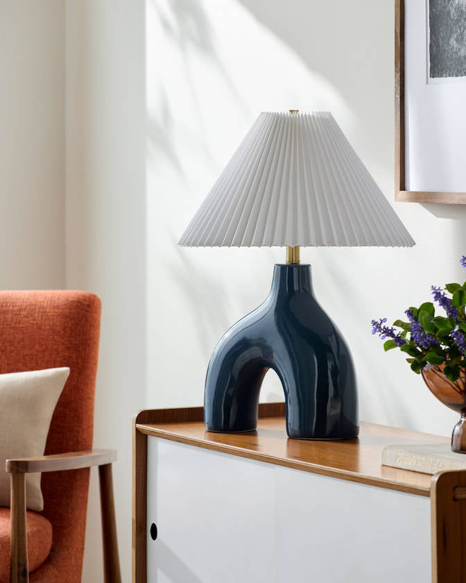 Creig Traditional Dark Blue Table Lamp