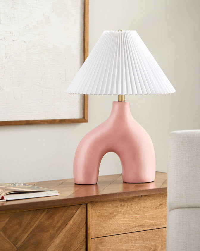 Creig Traditional Pink Table Lamp