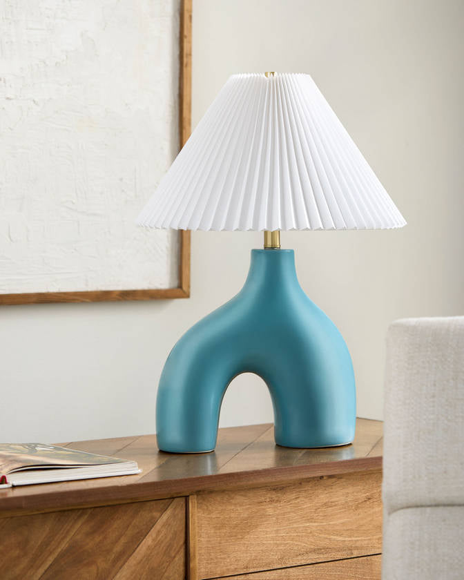 Creig Traditional Blue Table Lamp