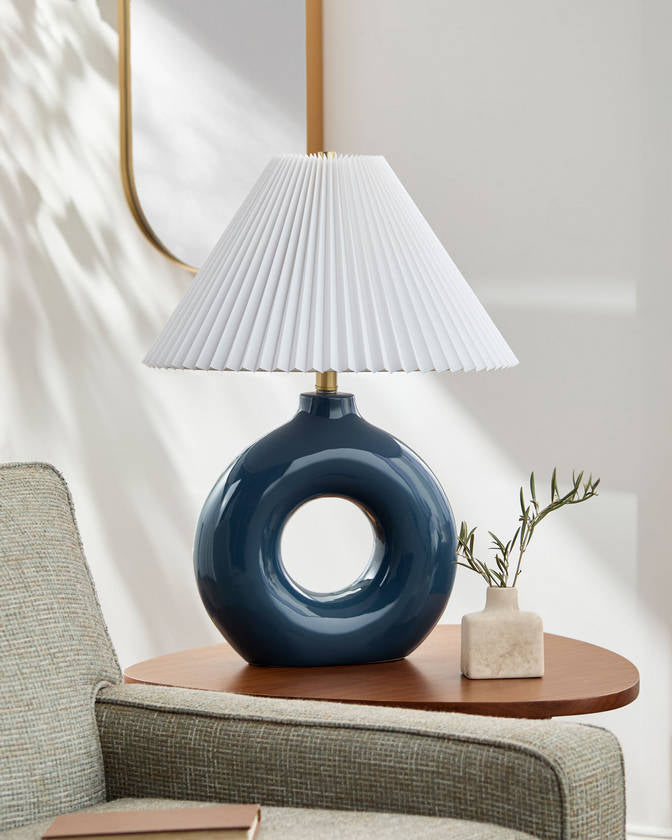 Mylinda Traditional Dark Blue Table Lamp