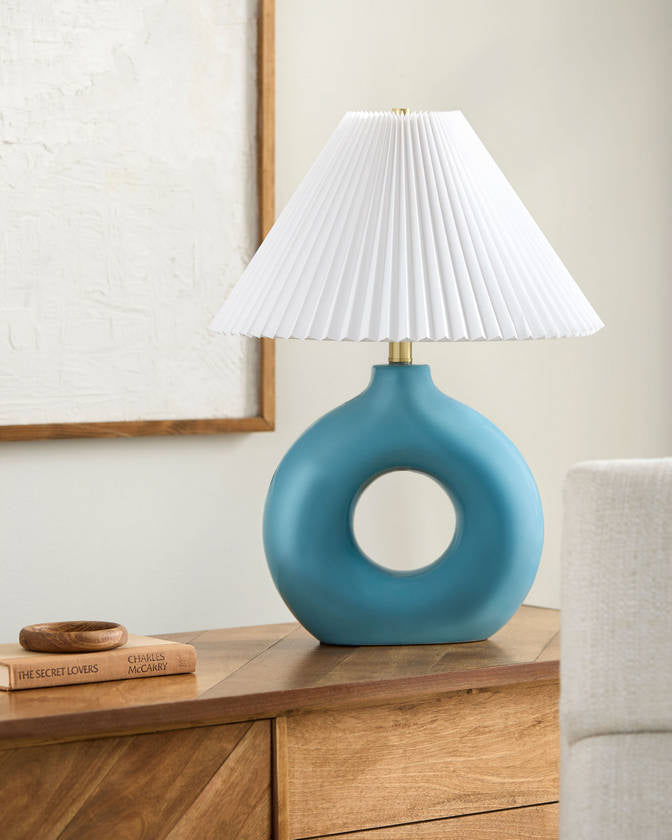 Mylinda Traditional Blue Table Lamp