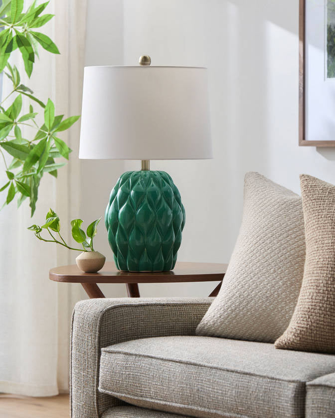 Aliza Cottage Green Table Lamp