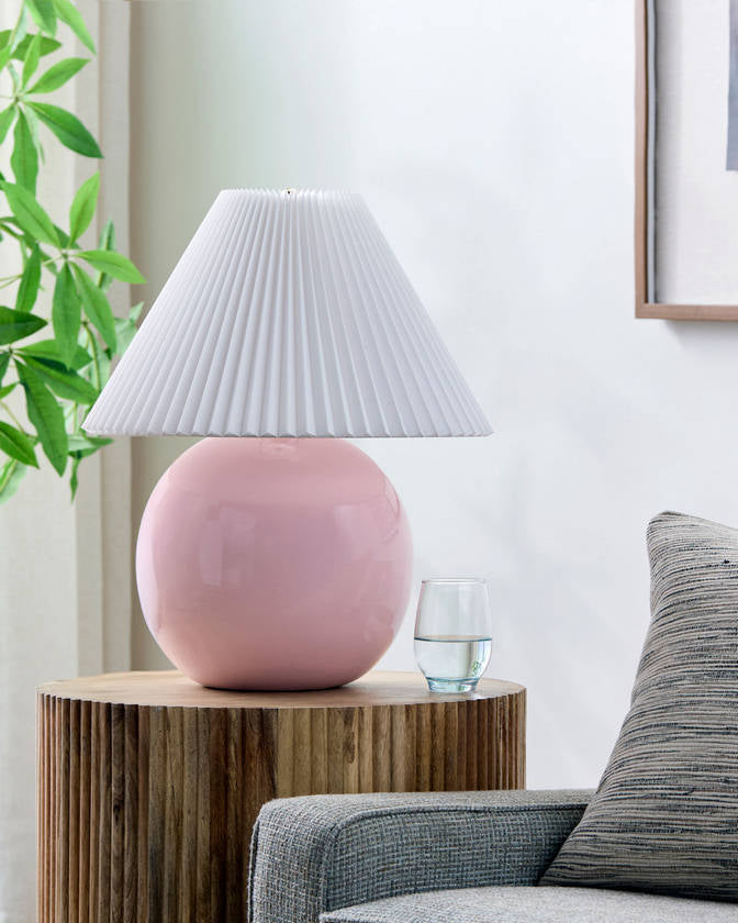 Saundra Traditional Pink Table Lamp