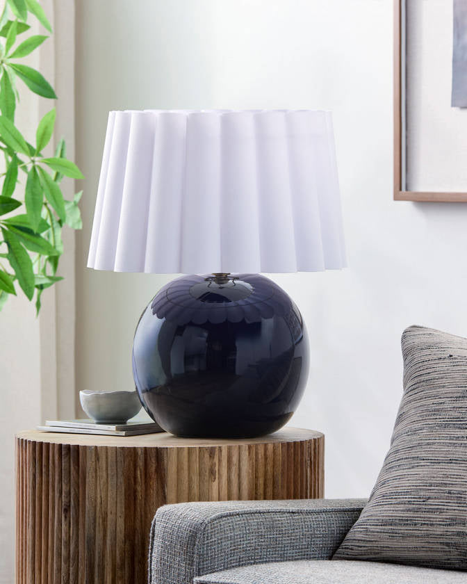 Lajoya Traditional Dark Blue Table Lamp