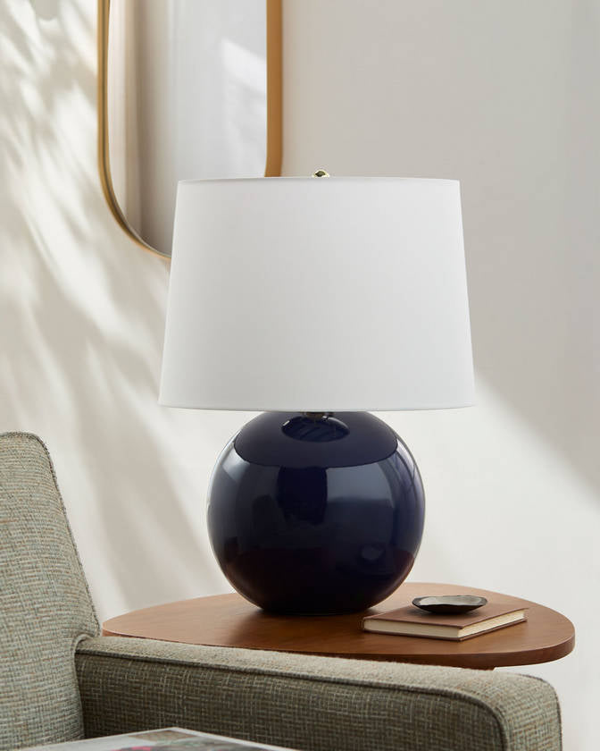 Demetris Traditional Dark Blue Table Lamp