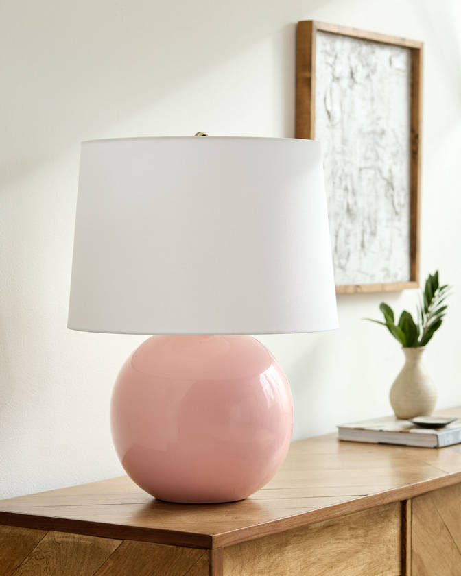 Demetris Traditional Pink Table Lamp