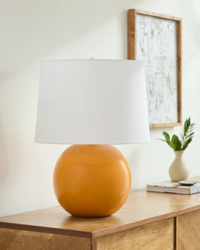 Demetris Traditional Orange Table Lamp