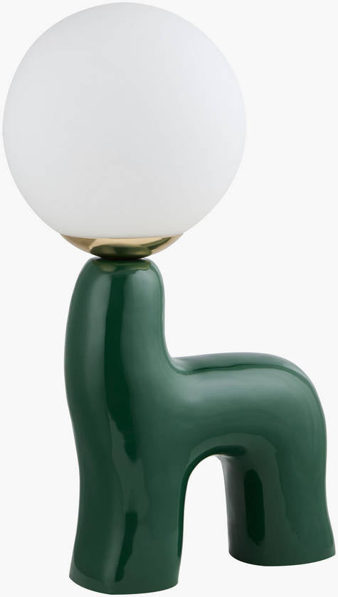 Leslee Cottage Green Table Lamp