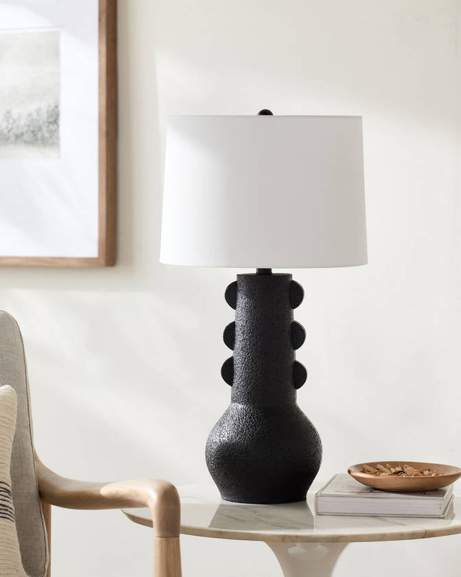 Kaven Rustic Black Table Lamp