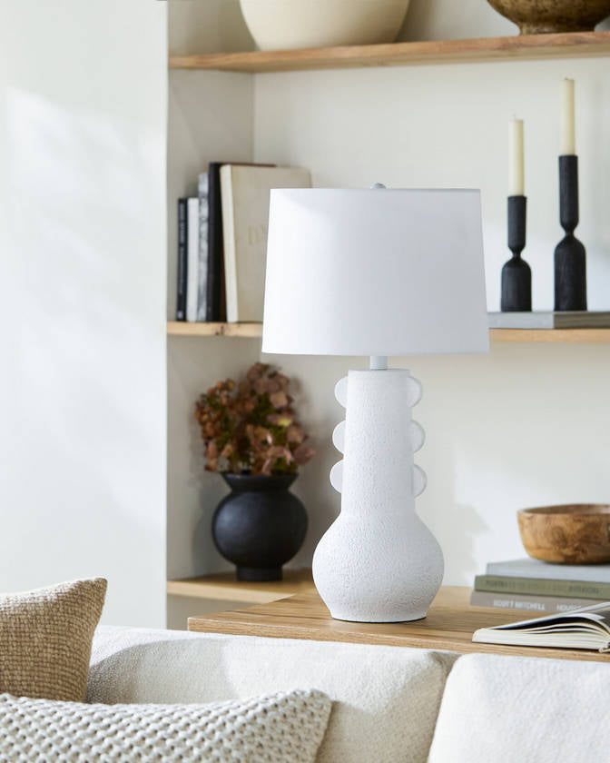 Kaven Rustic White Table Lamp