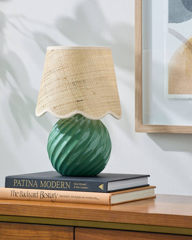 Sharenna Traditional Dark Green Table Lamp