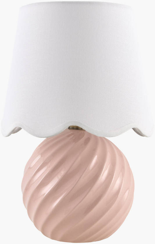 Tyneisha Traditional Pale Pink Table Lamp