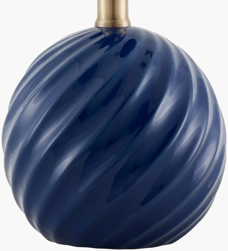 Tyneisha Traditional Navy Table Lamp
